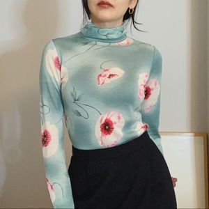 Vtg Christian Dior Wool/Silk/Cashmere Turtleneck